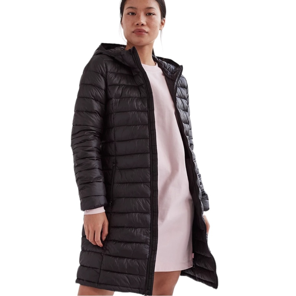 Aritzia TNA Botaine Super Light Long Black Goose Down Puffer Jacket